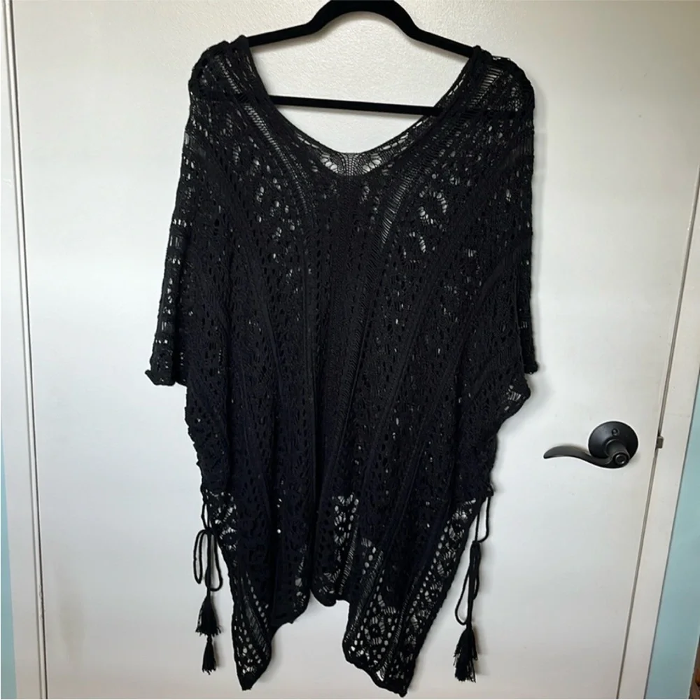 Black Crochet Swim Cover-Up